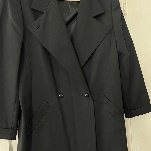 Vintage Ernst Strauss & Schnell Sports black overcoat double breasted wool coat - Picture 10 of 11